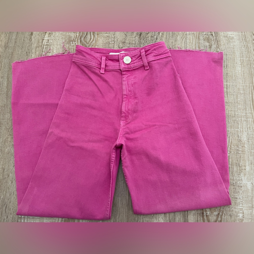 Hot Pink Wide Leg Denim